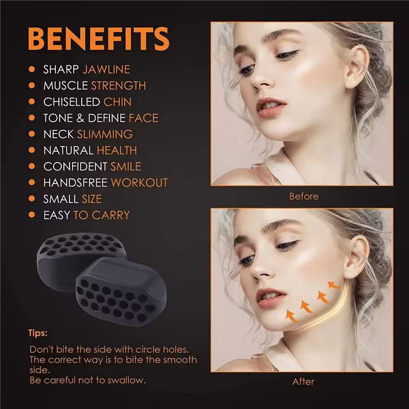 Facial Jaw Exerciser Fitness Ball Double Chin Reducer & Neck Slimming Tool for Jawline Muscle Training | Mouth Jawliner for Home Workouts