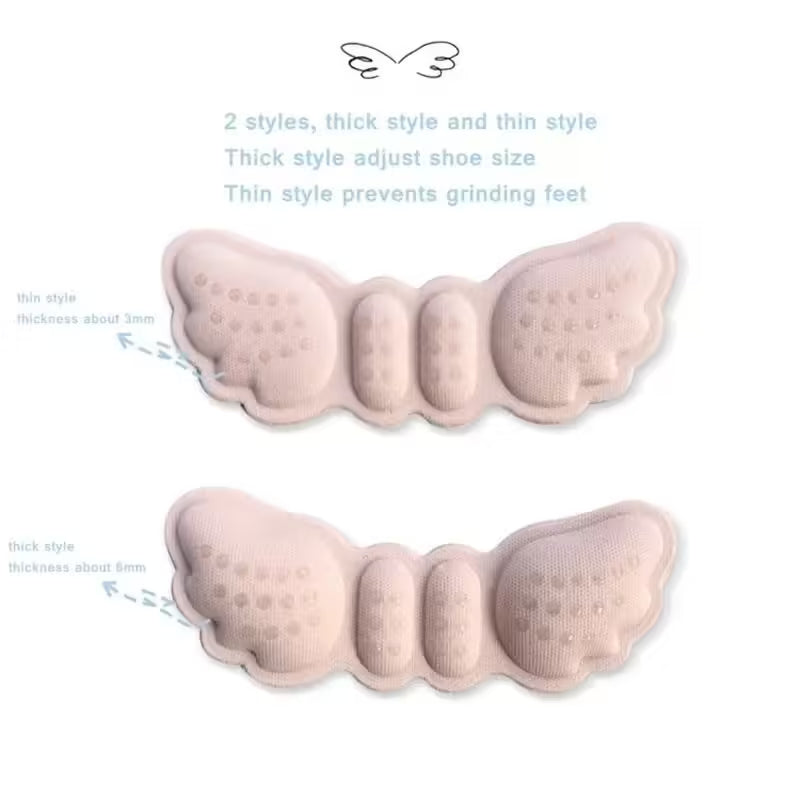 Woman's High-Heel Heel Protection Pads - Butterfly Shaped Self-Adhesive Adjustable for Foot Care