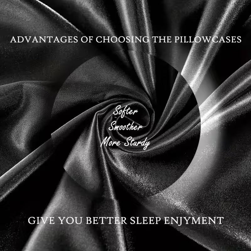 Ensemble de 2 taies d'oreiller en satin de soie véritable, confortables et élégantes | Housses de coussin décoratives luxueuses