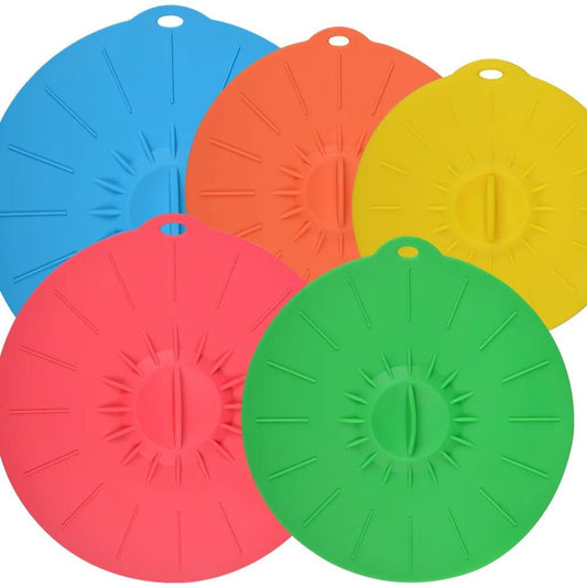 Set of 5 Pieces Silicone Lids – Flexible & Reusable