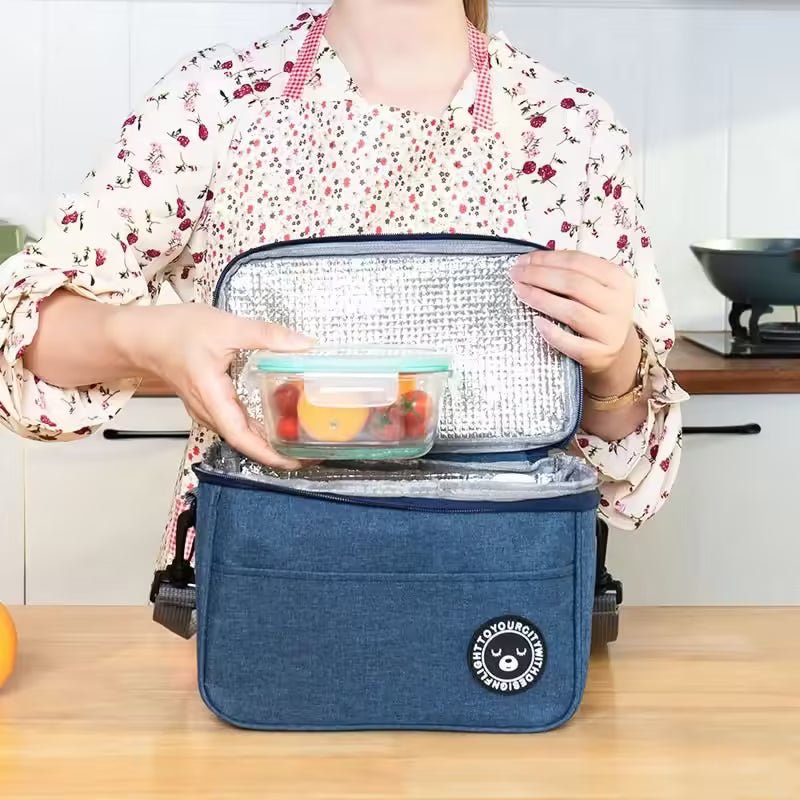 Portable Lunch Bag – Durable Waterproof Thermal Food Box | Insulated Cooler Lunchbox with Shoulder Strap for Office