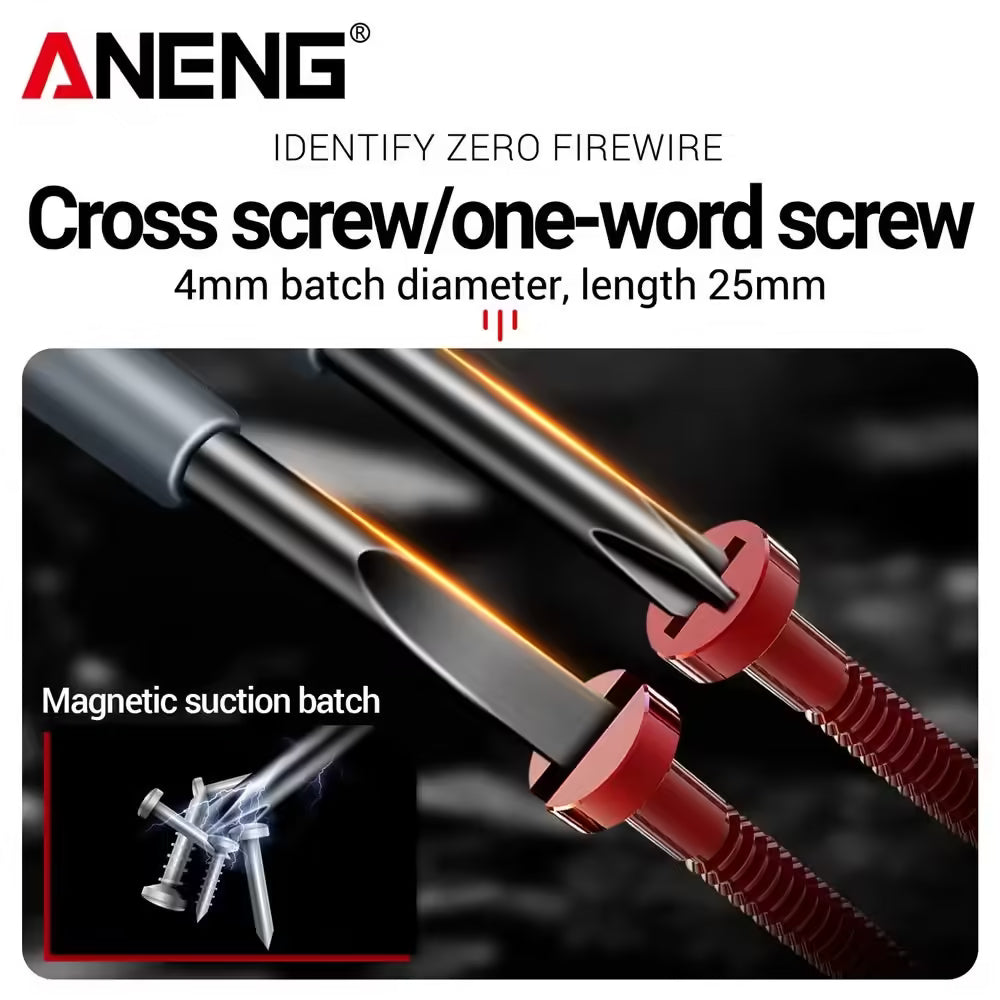ANENG B05 Word/Cross Screwdrivers with Neon Bulb Indicator – Insulated Electrician Pocket Tester Pen & Highlight Meter Tools