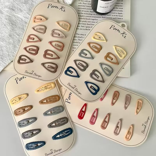 10 Pcs Colorful Star Hair Clips for Baby Girls Glitter Metal Snap BB Hairpins | Kids Hair Accessories Set