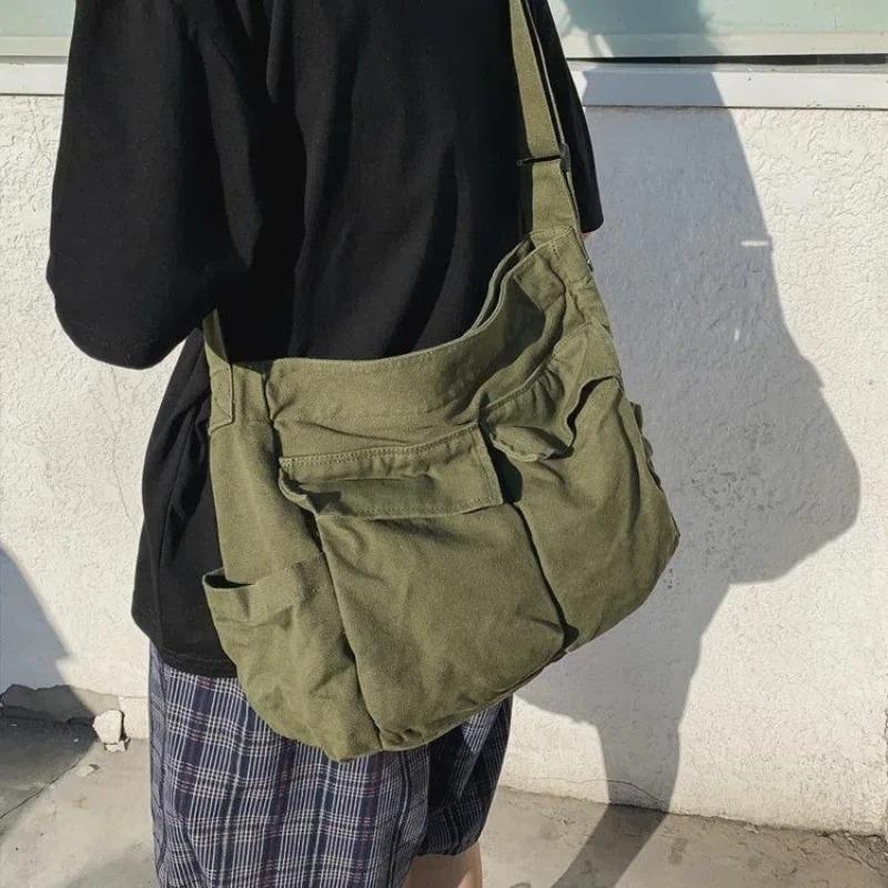 Sac bandoulière rétro pour femme en toile