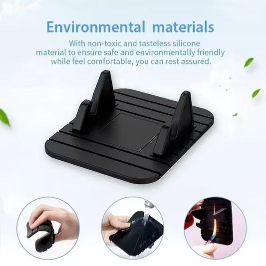 Non-Slip Silicone Car Dashboard Phone Holder Mat | Universal Anti-Skid Mount for Samsung, Xiaomi & More