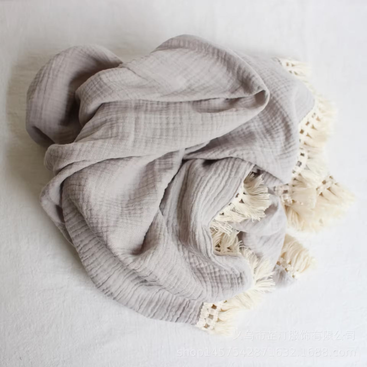 Cotton Muslin Swaddle Blankets for Newborns Tassel Receiving Blanket & Infant Sleeping Quilt | Soft Swaddle Wrap for Babies