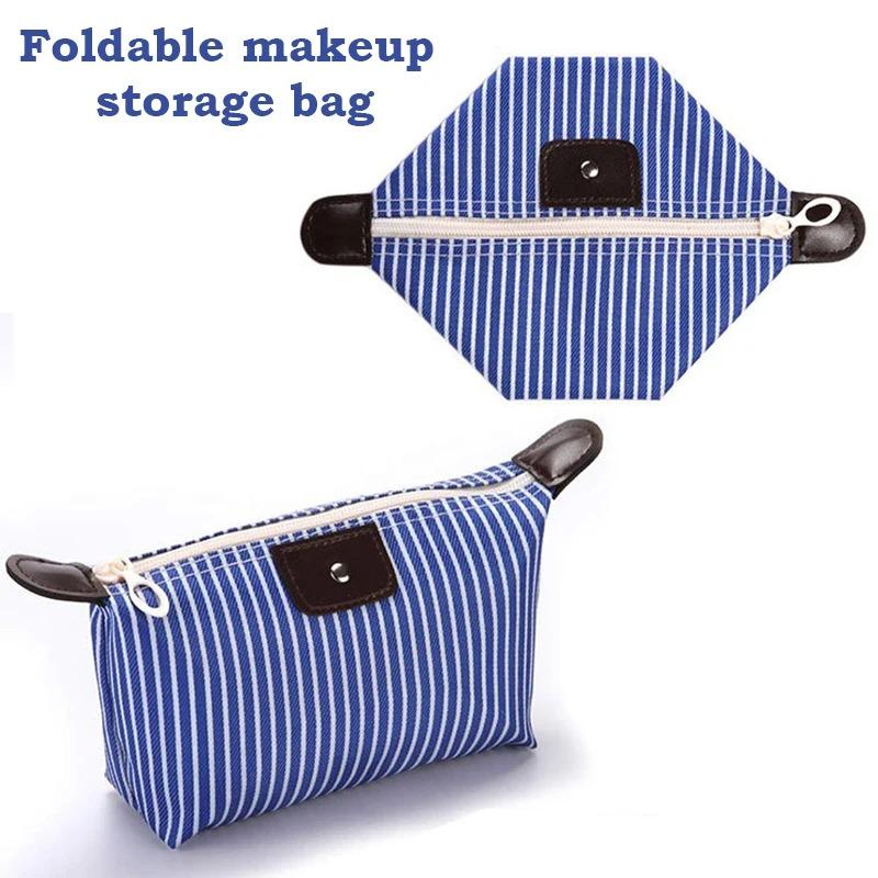 Striped Dumpling Candy Color Cosmetic Bag