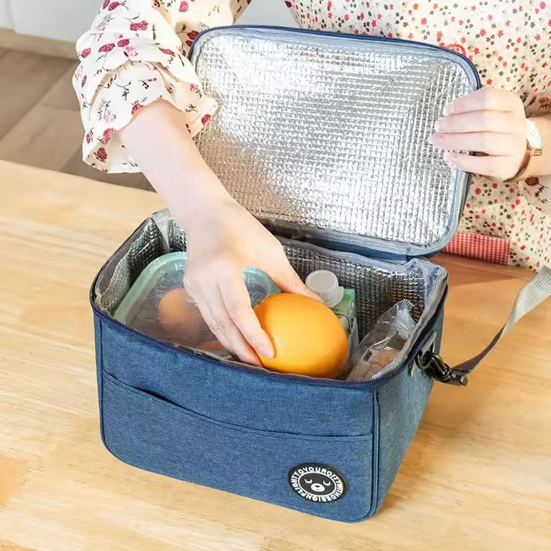 Portable Lunch Bag – Durable Waterproof Thermal Food Box | Insulated Cooler Lunchbox with Shoulder Strap for Office