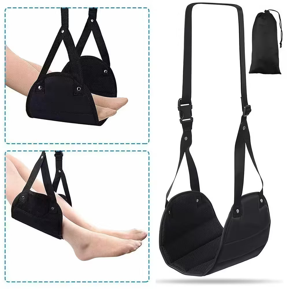 Adjustable Travel Footrest Hammock – Comfortable Oxford Tarpaulin for Airplane and Outdoor Use