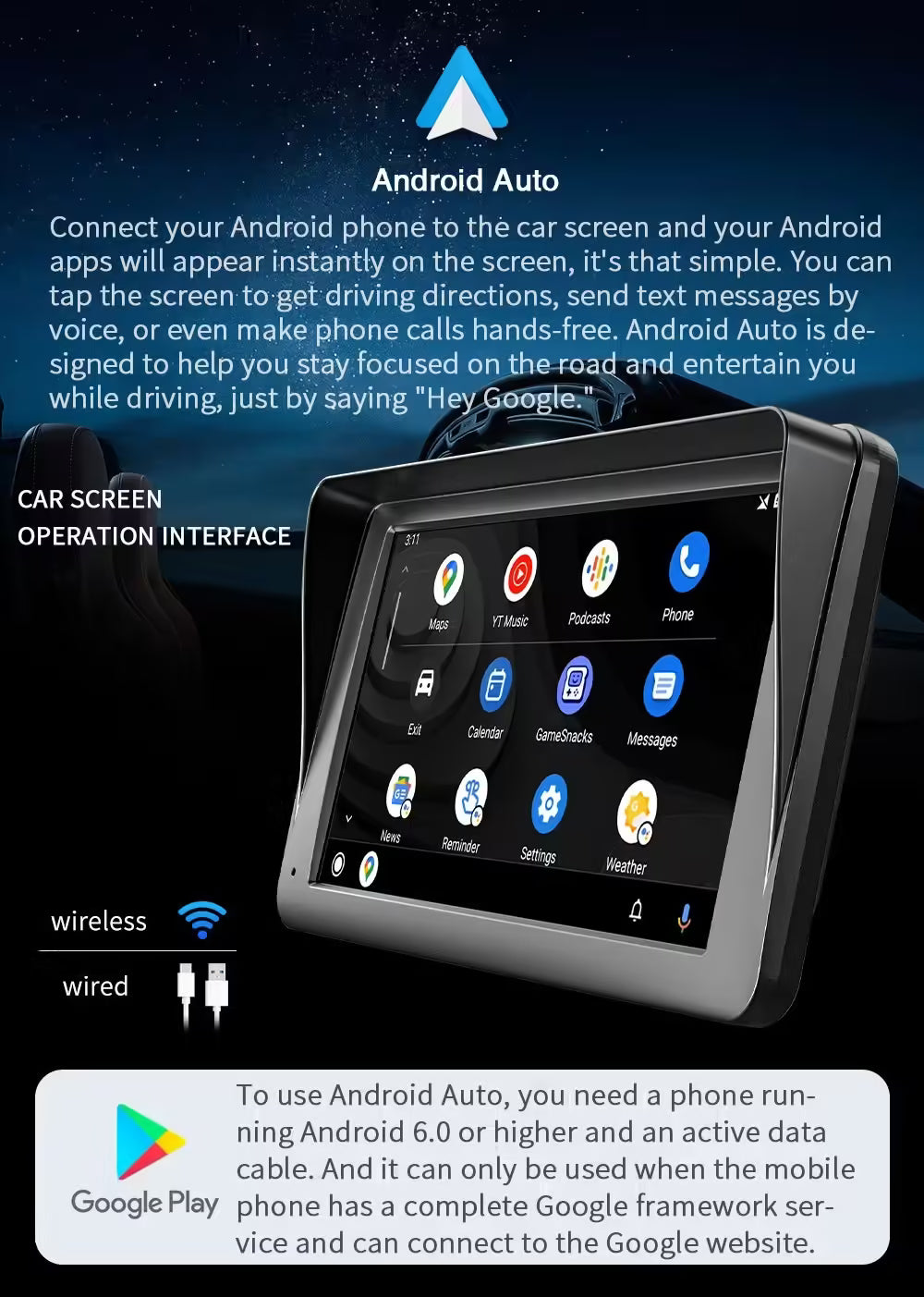 Universal 7-Inch Touch Screen Car Radio Multimedia Video Player | Wireless CarPlay & Android Auto Sun Visor 5300