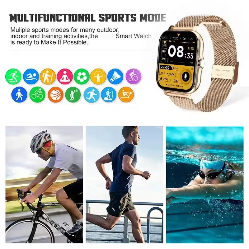 Smart Watch for Women Bluetooth Call Fashion Fitness Tracker Waterproof Sports Smartwatch for Ladies and Men