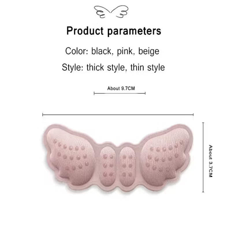 Woman's High-Heel Heel Protection Pads - Butterfly Shaped Self-Adhesive Adjustable for Foot Care
