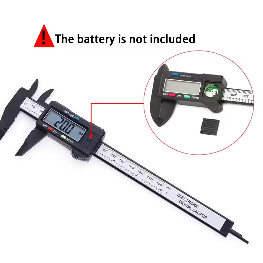 150mm & 100mm Electronic Digital Caliper – Carbon Fiber Dial Vernier Gauge Micrometer Measuring Tool | Precision Digital Ruler