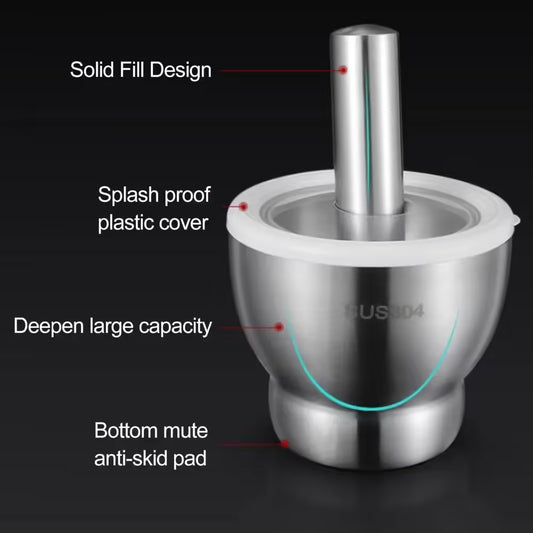مكبس الثوم ومكشط من الفولاذ المقاوم للصدأ - أداة طهي سهلة