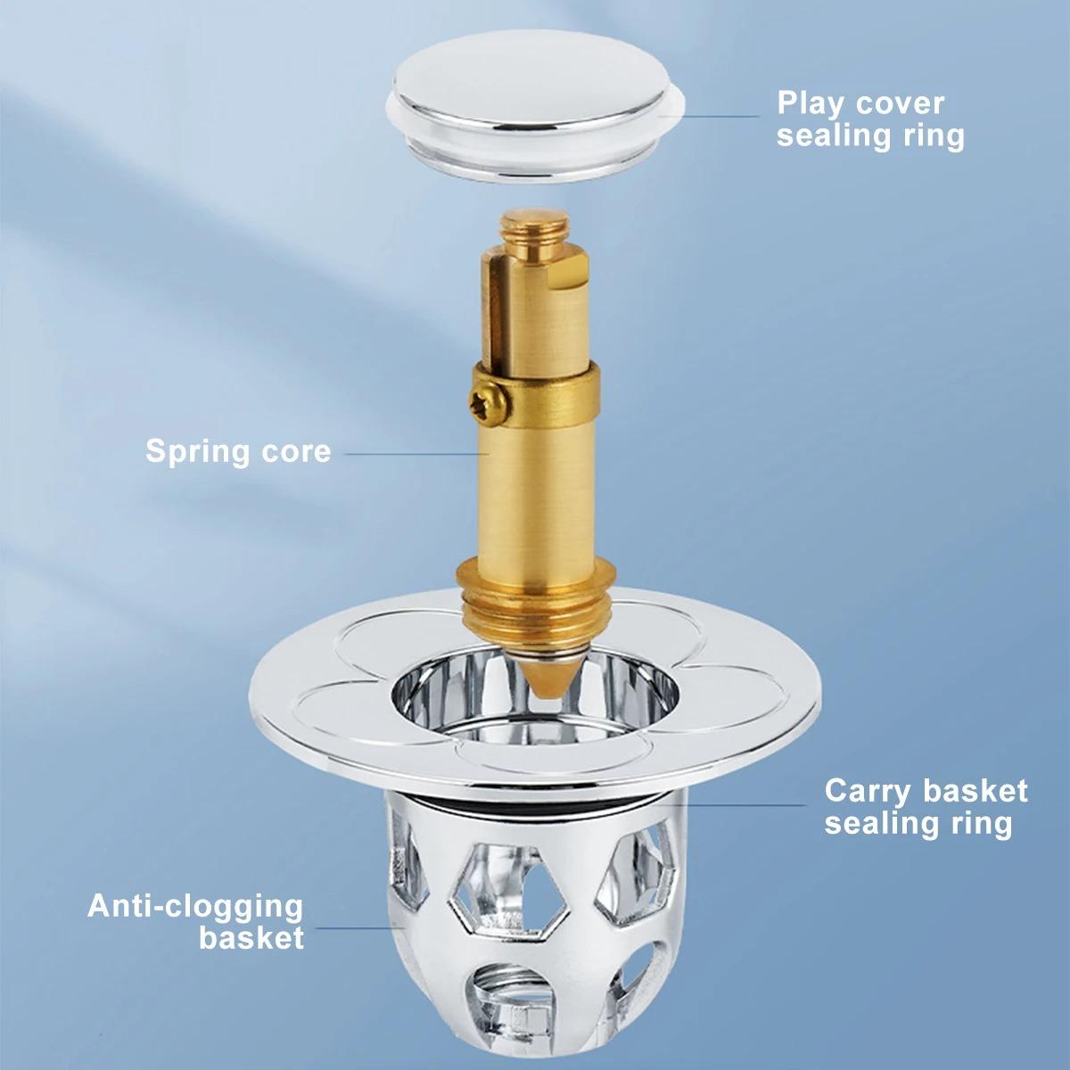 Universal Sink Press Type Drain Plug