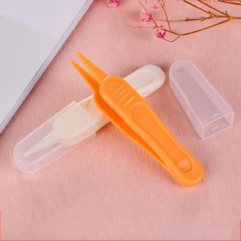 Baby Ear & Nasal Cavity Care Safety Tweezers Infant Booger Clip & Cleaning Forceps for Nose, Ears, Navel
