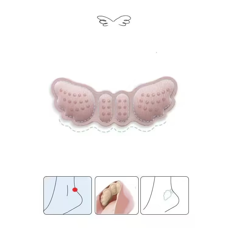 Woman's High-Heel Heel Protection Pads - Butterfly Shaped Self-Adhesive Adjustable for Foot Care