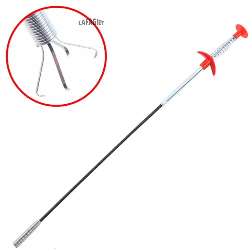 Déboucheur de canalisations à ressort - Outil de nettoyage des canalisations de cuisine et de salle de bain pour l'élimination des résidus alimentaires et la prévention des bouchons