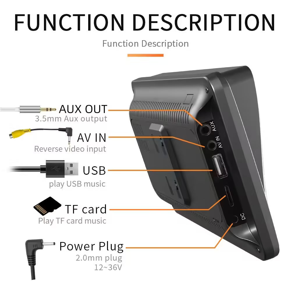 Universal 7-Inch Touch Screen Car Radio Multimedia Video Player | Wireless CarPlay & Android Auto Sun Visor 5300