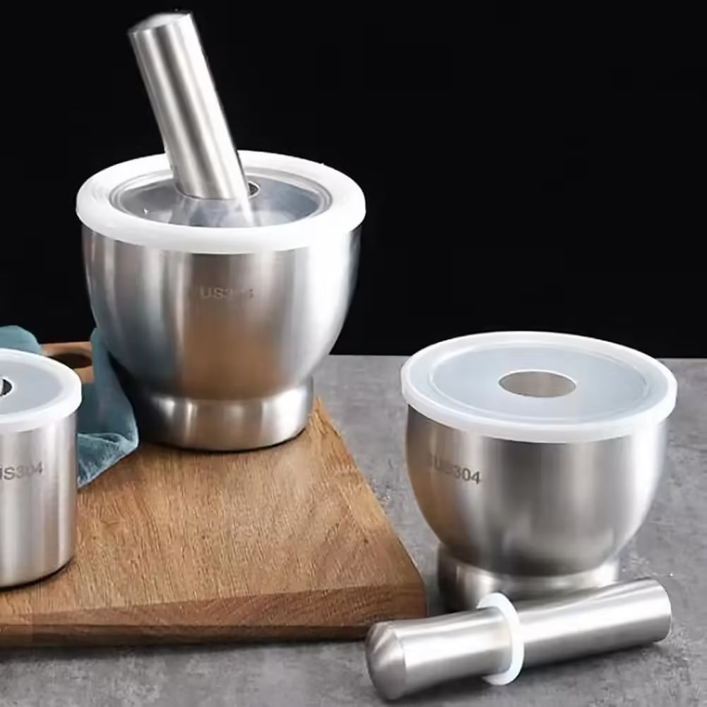 Presse-ail et abrasif en acier inoxydable - Outil de cuisine sans effort