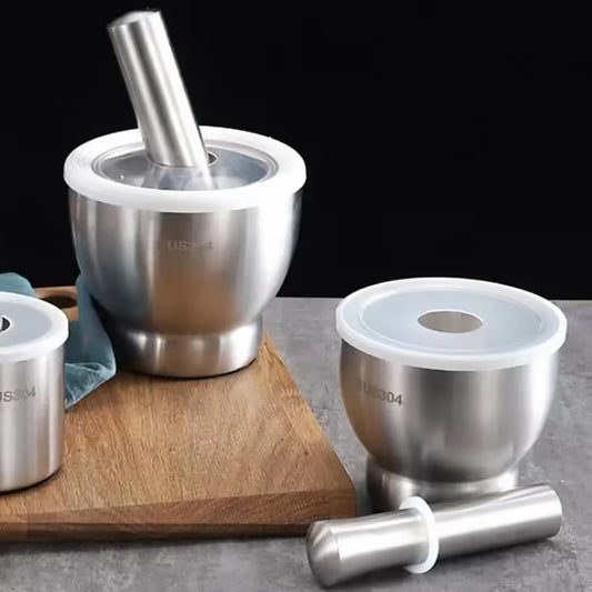 مكبس الثوم ومكشط من الفولاذ المقاوم للصدأ - أداة طهي سهلة