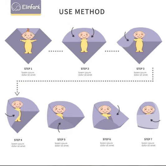 Elinfant Serviette de bain unie 100 % coton, 120 x 110 cm, couverture d'emmaillotage en mousseline double épaisseur pour nouveau-nés