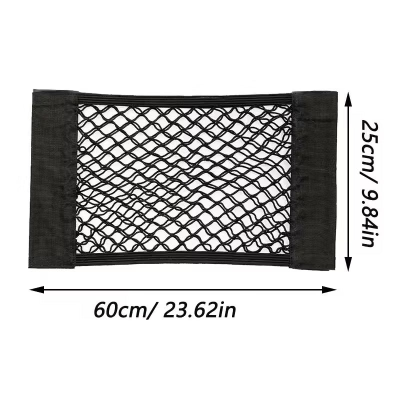 Filet de rangement universel pour coffre de voiture – Sac de rangement en maille élastique avec fermetures auto-agrippantes