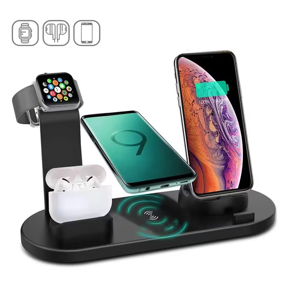 30W 7-in-1 Wireless Charger Stand Pad Fast Charging Dock Station for iPhone 14/13/12 Pro Max, Apple Watch, AirPods Pro, iWatch 8/7