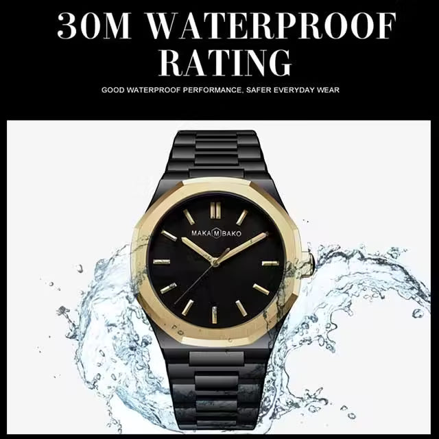 Montre homme MAKAMBAKO en acier inoxydable, modèle M-5011