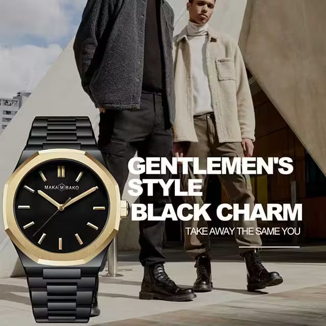 Montre homme MAKAMBAKO en acier inoxydable, modèle M-5011