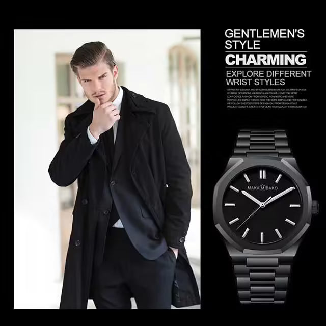 Montre homme MAKAMBAKO en acier inoxydable, modèle M-5011