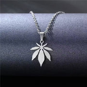 Collier unisexe avec pendentif feuille d'érable (EGN151)