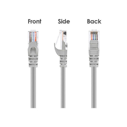 Cat5e Ethernet Network Cable 1ft (30cm) | 350MHz UTP 24AWG RJ45 LAN Patch Cable for Router, PC, Switch & Modem – Grey
