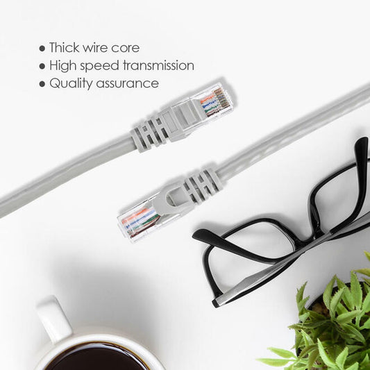 Cat5e Ethernet Network Cable 1ft (30cm) | 350MHz UTP 24AWG RJ45 LAN Patch Cable for Router, PC, Switch & Modem – Grey