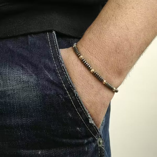 Bracelet classique pour homme à petites perles (EGBT012)