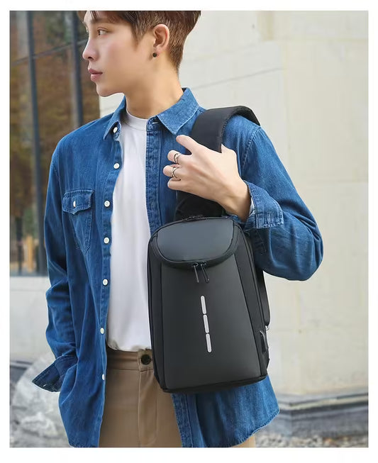 Sac bandoulière étanche USB grande capacité pour homme (EGB248) 