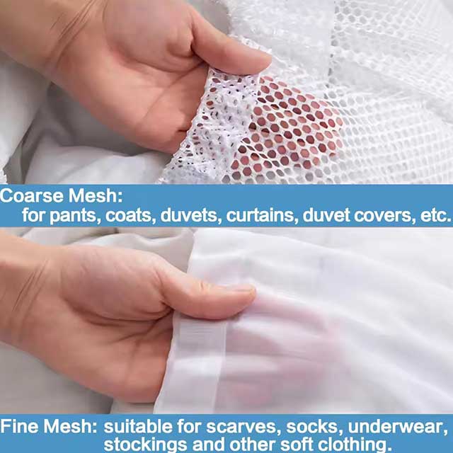1PC Mesh Laundry Bag - Machine Washable Drawstring Travel Wash Bag for Blouses, Hosiery, Stockings & Underwear