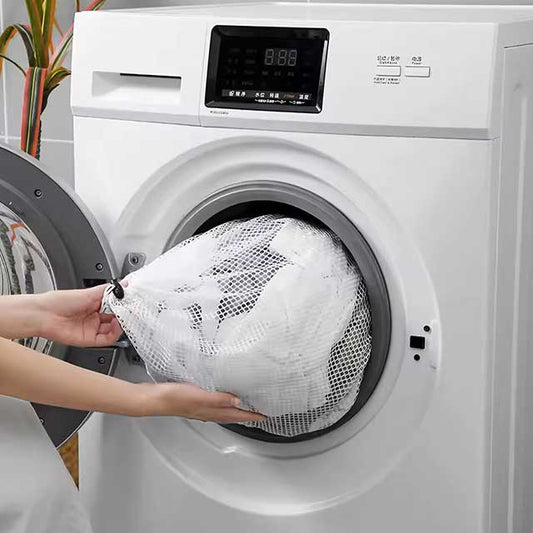 1PC Mesh Laundry Bag - Machine Washable Drawstring Travel Wash Bag for Blouses, Hosiery, Stockings & Underwear
