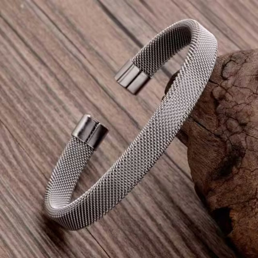 Bracelet unisexe en acier inoxydable à mailles (EGBT331) 