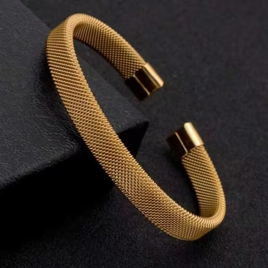 Bracelet unisexe en acier inoxydable à mailles (EGBT331) 