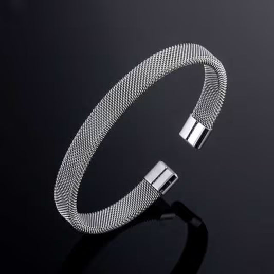 Bracelet unisexe en acier inoxydable à mailles (EGBT331) 