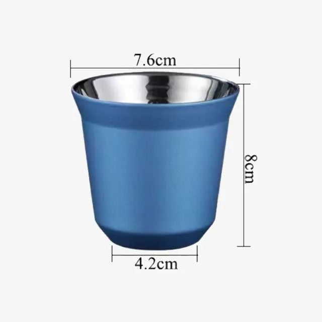 Mini Double Wall Metal Coffee Cup Set