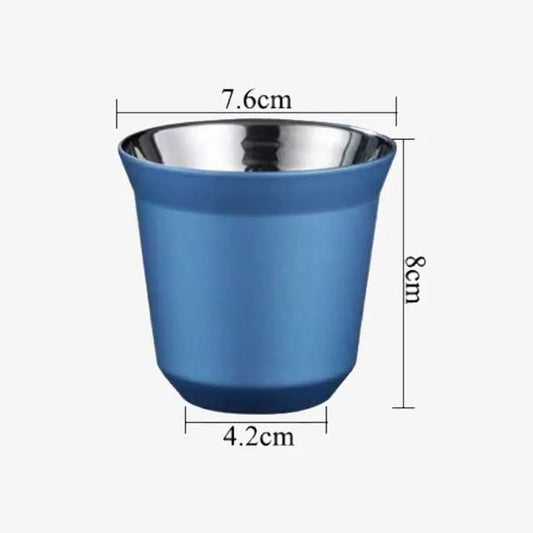 Mini Double Wall Metal Coffee Cup Set