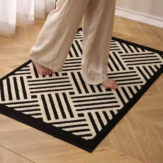 Modern Retro Grid Carpet - High-Grade Outdoor Runway Mat for Corridor, Front Door, Bedroom, and Kitchen Entrance