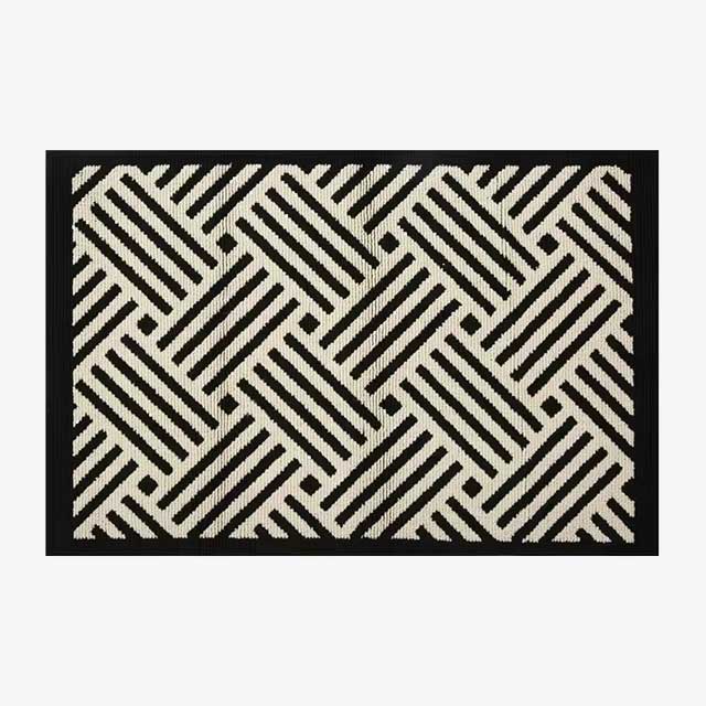 Modern Retro Grid Carpet - High-Grade Outdoor Runway Mat for Corridor, Front Door, Bedroom, and Kitchen Entrance