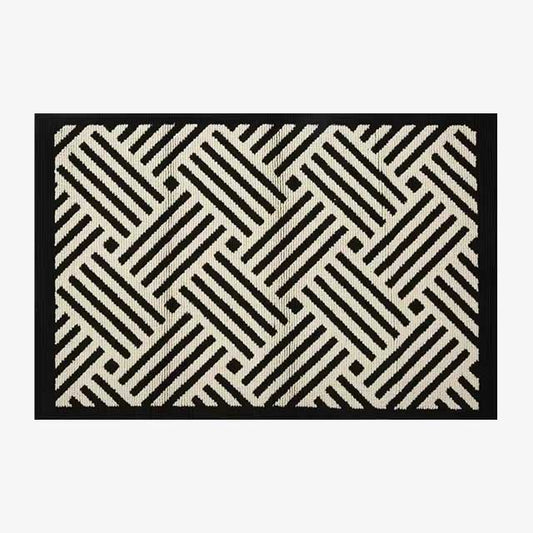 Modern Retro Grid Carpet - High-Grade Outdoor Runway Mat for Corridor, Front Door, Bedroom, and Kitchen Entrance