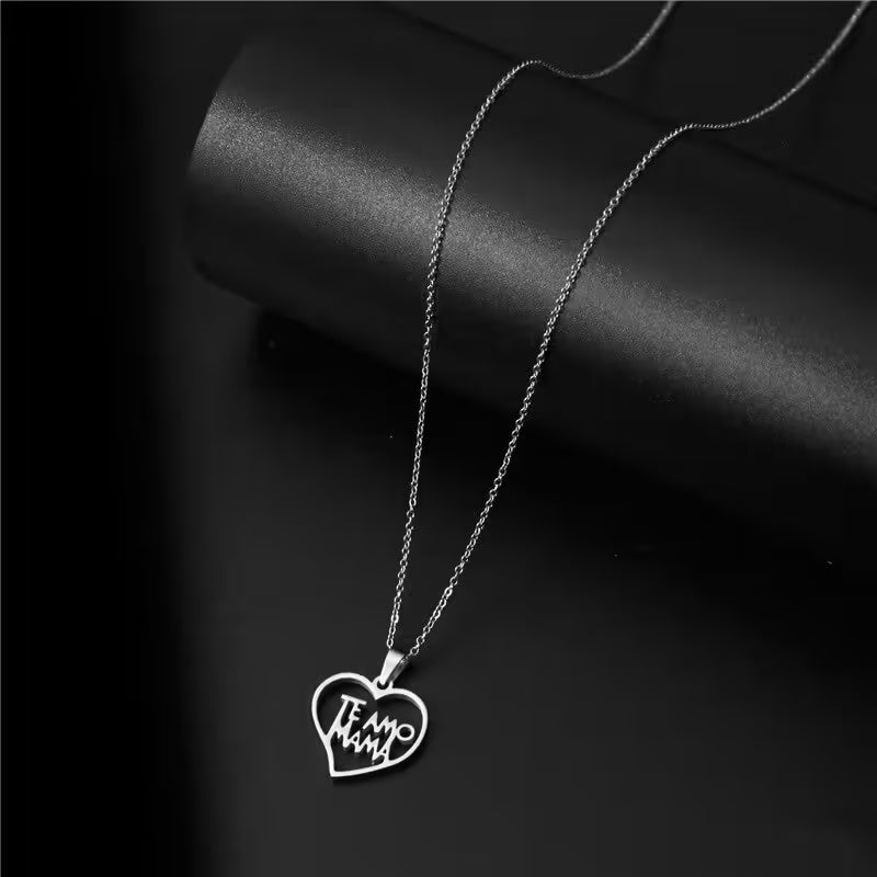 Collier pendentif cœur amour maman (EGN174)