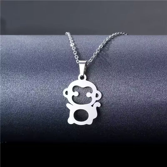 Monkey Pendant Unisex Necklace(EGN184)