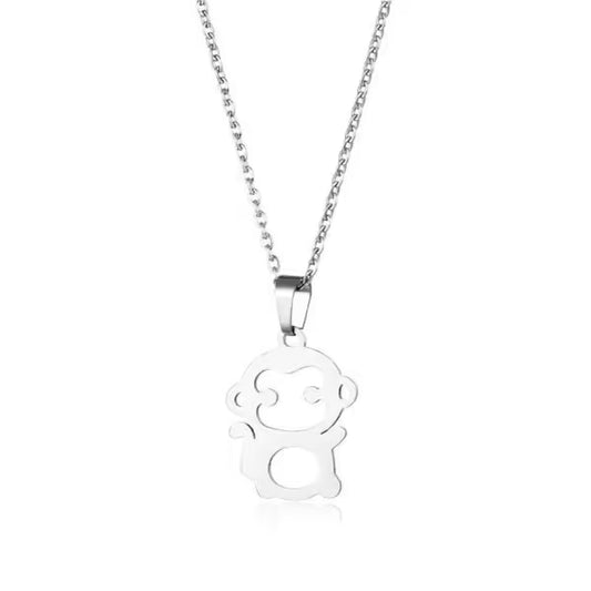 Monkey Pendant Unisex Necklace(EGN184)