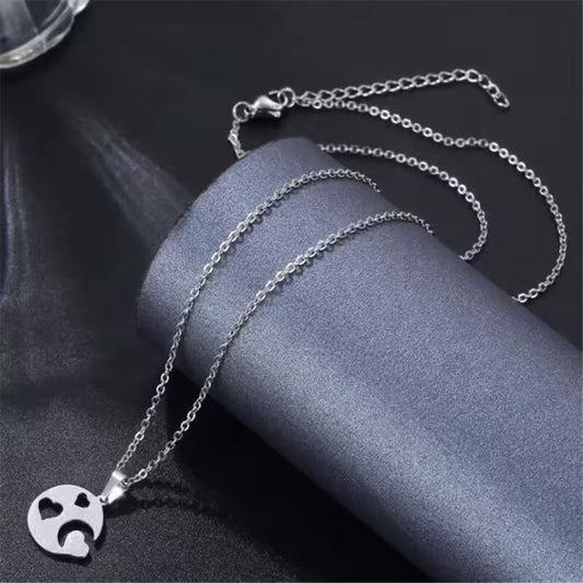 Moon & Heart Pendant Women Necklace(EGN191)